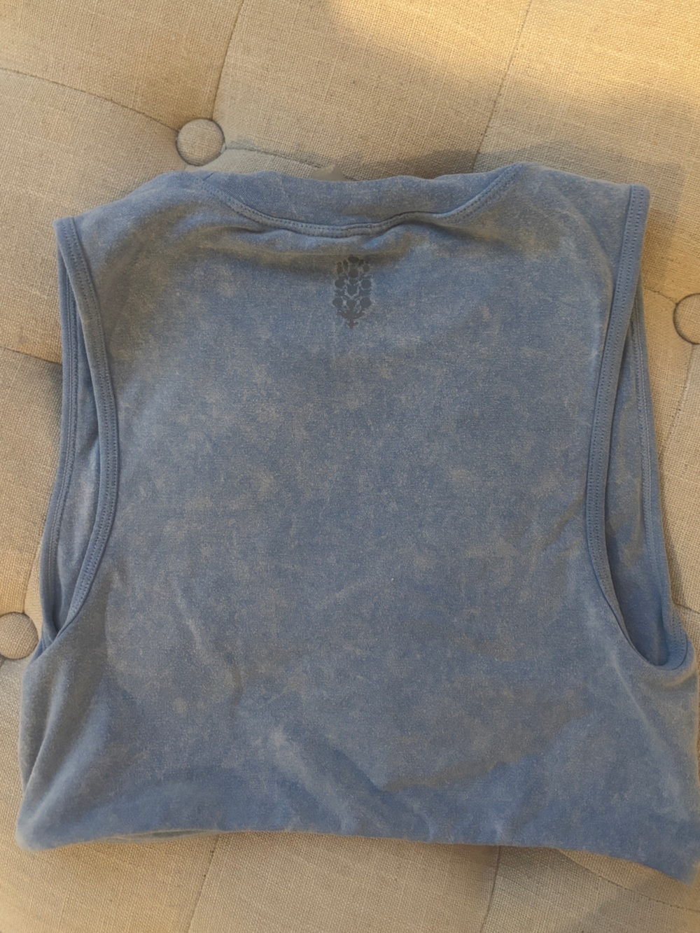 Free People Washed Light Blue Sleeveless Crop Tank - Picture 4 of 4
